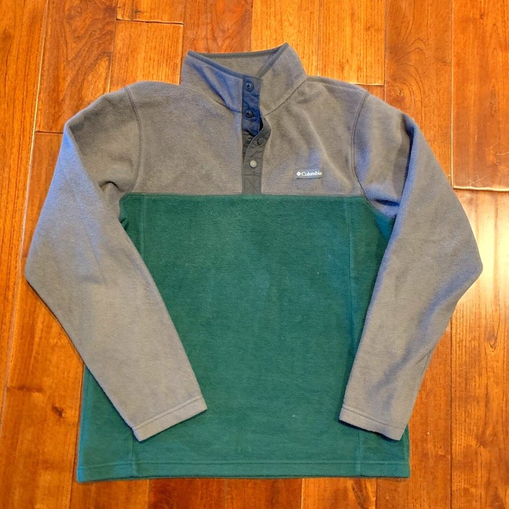 Columbia Fleece Pullover Men's Size M Cottonwood Par Jacket  Half Snap Two Tone